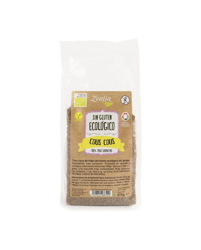 ZEALIA Cous Cous de Trigo Sarraceno 100% Ecológico
