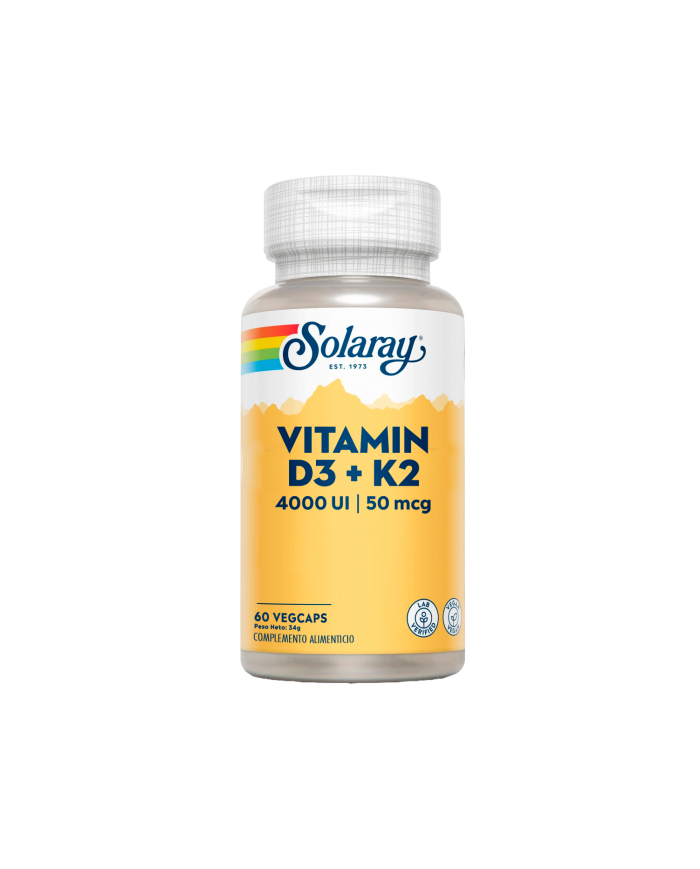 SOLARAY Vitamina D3 + K2 - 60 Cápsulas