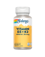 SOLARAY Vitamina D3 + K2 - 60 Cápsulas