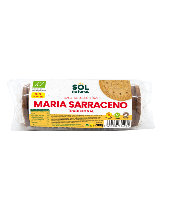 SOL NATURAL Galletas Bio Trigo Sarraceno 200 grs.
