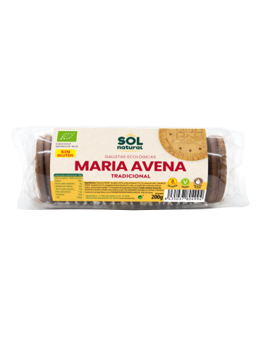 SOL NATURAL Galletas María Avena Sin Gluten 200 grs.
