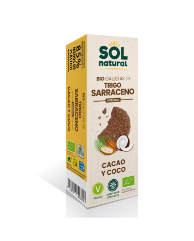 SOL NATURAL Galletas Sarraceno Cacao Coco 175 grs.