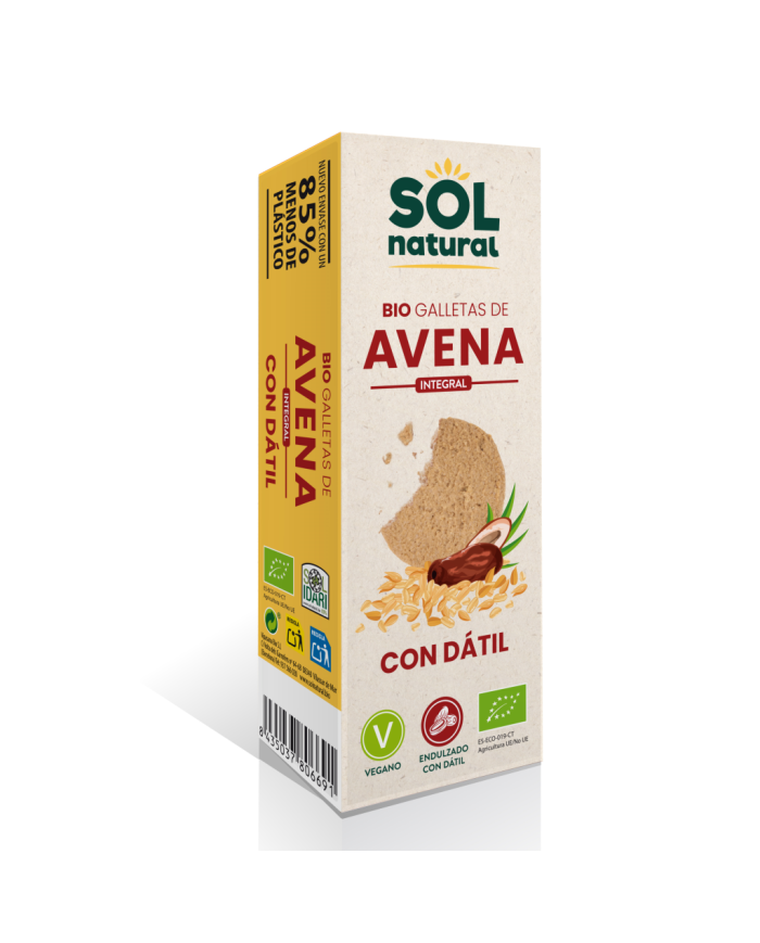 SOL NATURAL Galletas Avena Dátil Bio 170 grs.