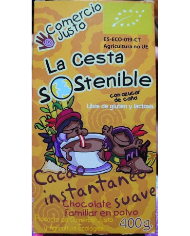 LA CESTA SOSTENIBLE Cacao Instantáneo Eco 400 grs.