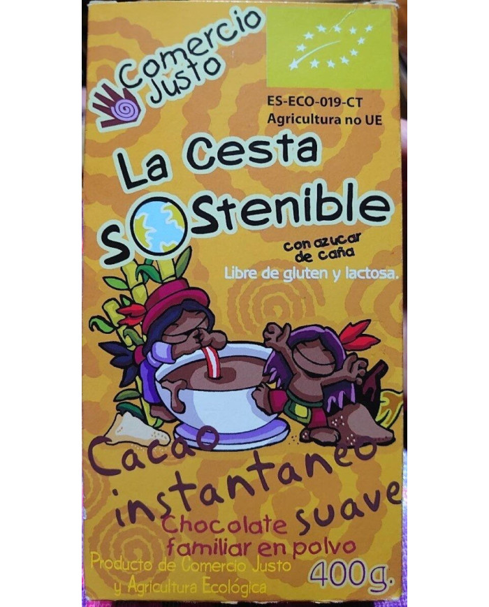 LA CESTA SOSTENIBLE Cacao Instantáneo Eco 400 grs.