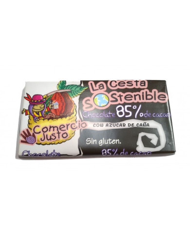 LA CESTA SOSTENIBLE Chocolate 85% Cacao 100 grs.