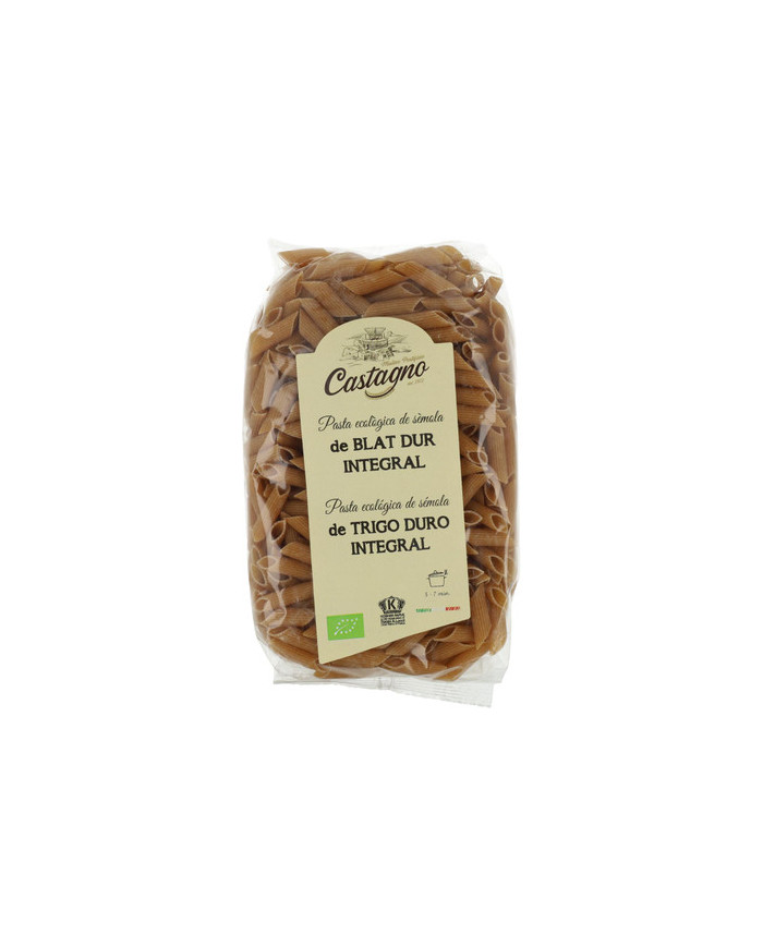 CASTAGNO Macarrones de Sémola Integral de Trigo Duro Ecológico 500 grs.